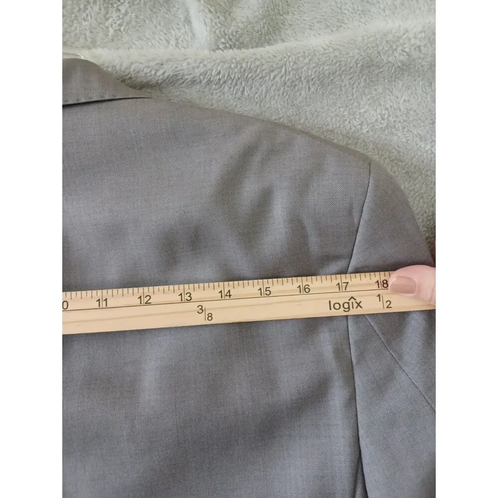 Gino Valentino Blazer Sz 38R Zegna Wool Silk 150s Solid Gray Classic Preppy